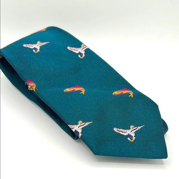 Abercrombie & Fitch Other - VIntage Abercrombie & FItch tie - Embroidered birds and fish